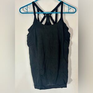 Athleta Energy Crush Racer Back Crisscross Straps Black Tank Top Women’s Medium